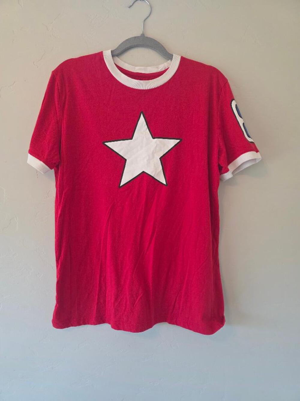 Yo-Kai Watch Red Ringer T-Shirt Size S Star Sleeve